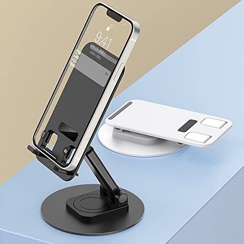 AMBLIC Desktop Adjustable Foldable Mobile Phone Stand Dock Tabletop Mount, Aluminum Stand for Table & Bed Compatible with All Smartphones & Tablets 4 to 11”inch Desk Accessories