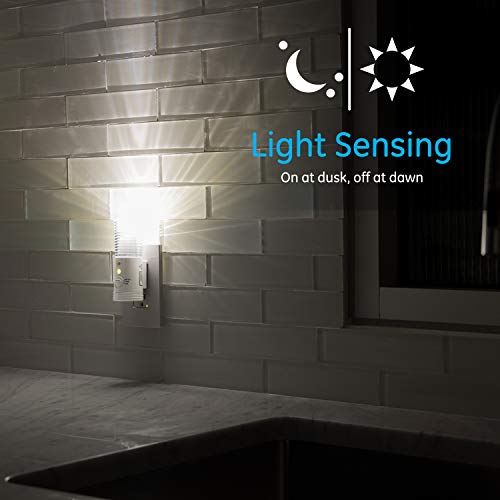 Ge Power Failure Led Night Light, Emergency Flashlight, Dusk To Dawn, Auto/On/Off Switch, Rechargeable, Foldable Plug, Ul-Listed, Tornado, Storm, Hurricane, White, 45034, 3 Pack #TOP1