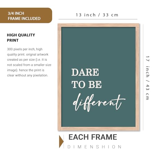 Image of kotart Quote wall Paintings with Frame for Home Decoration - Painting for Living Room Bedroom Office Wall hanging frames - Pack of 6 (13x17, F)