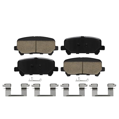 Image of Detroit Axle - Rear Brake Pads for 15-20 Chevrolet Colorado GMC Canyon | Ceramic Brake Pads w /Hardware 2015 2016 2017 2018 2019 2020 Replacement