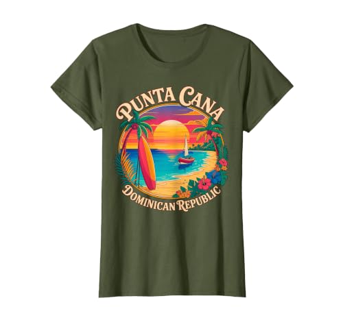 Punta Cana Dominican Republic Vacation T-Shirt, Women, Olive Green, 3X-Large