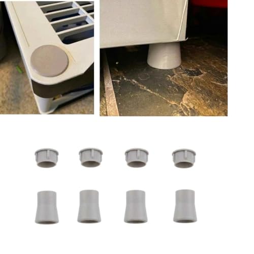 4-Set Replacement Feet and End Caps for HDX Heavy Duty Shelving Fits 18 and 24 Units Storage Shelf Accessories (Gray)