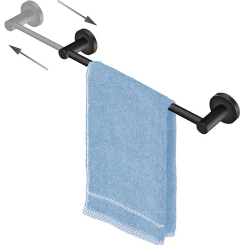 JINYOMFLY Toalleros de Baño Negro, Extensible de 40-70cm Toalleros de Acero Inoxidable, Barra Soporte para Toallero Pared para Cocina, Baño