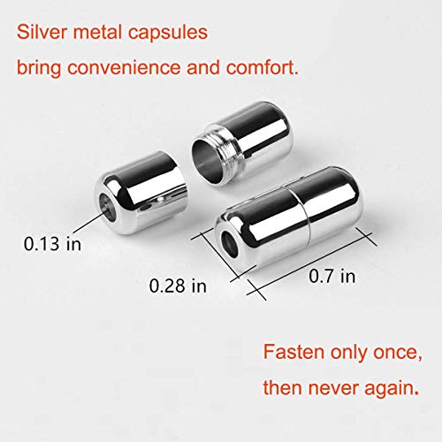 Metal Connector Diy Shoelaces Repair Shoe Lace Tips Replacement End, For Elastic No Tie Athletic Running Shoe Laces Sneakers Fits Hiking Boots, Board Shoes And Casual Shoes,Silver Gold Pewter #TOP1