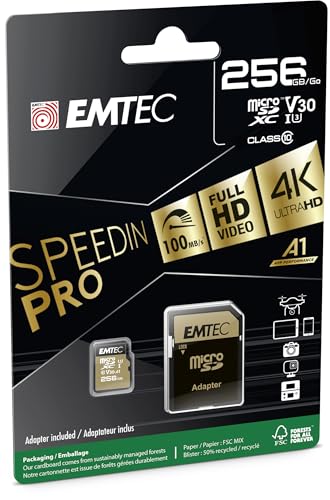MicroSD 256 GB EMTEC SpeedIN Pro U3 A2 tarjeta de memoria de alta velocidad