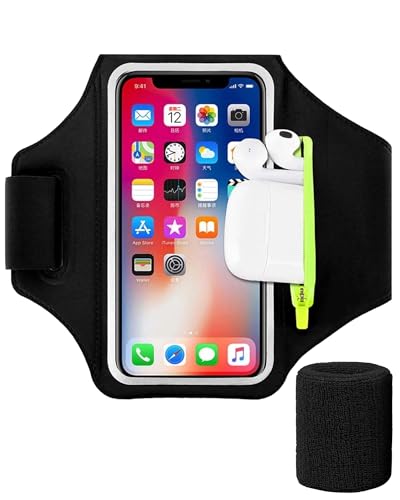 Yotlein Brazalete Movil Running Universal con Bolsa de Auriculares, Impermeable y Portátil, Porta Movil Running Brazo pour Jogging, Cyclisme et Gym, pour hasta 6,8