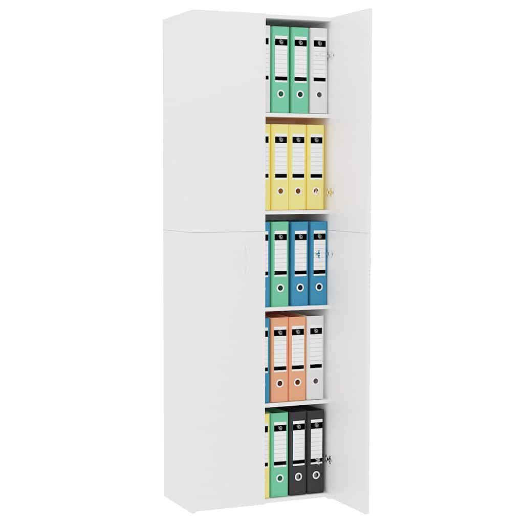IKAYAA Armadietto in Holz Armadio Porte Battenti Aktenschrank Armadietto per Garage Armadio Ufficio Mobili Ufficio-Bianco-60 x 32 x 190 cm