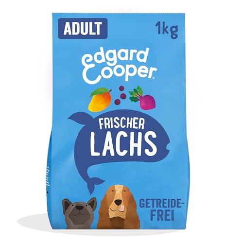 Edgard & Cooper Hundefutter trocken für Medium Adult Hunde (1kg), frischer Lachs, ausgewogene Ballaststoffe für die Darmgesundheit, Natürliche, hypoallergene Rezeptur, nie Fischmehl