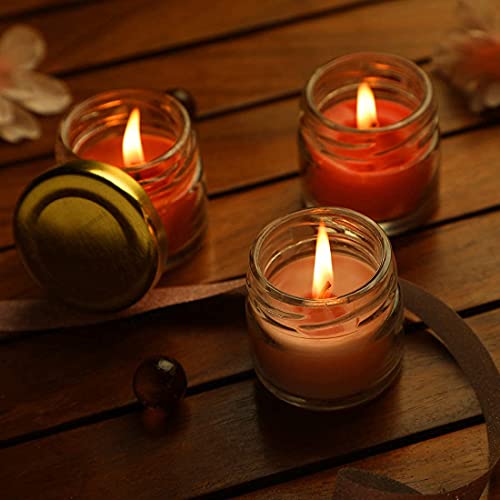 Image of Mini Jar Paraffin Wax Candles Perfect for Decoration of Dinner, Wedding Parties, Church, Spa, Restaurant, Smokeless Dripless Long Lasting(Lavender, Set of 1 - Burn Time: 6 Hr)