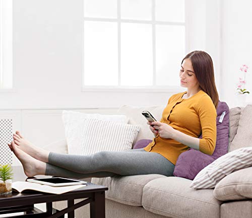 Image of Nestl Reading Pillow for Kids & Teens with Shredded Memory Foam, Backrest Pillows for Reading, Watching, and Gaming, Use on The Couch, Bed, or Floor, Adjustable Support, Washable Cover Lavender Dream