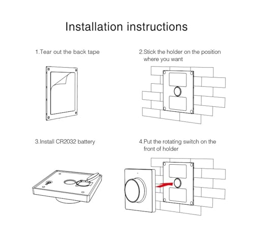 Interrupteur rotatif mural 2.4G pour tamiser vos bandes LED sans câbles