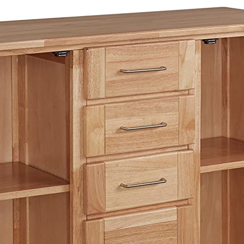 Homestyles General Line Mobile Kitchen Cart, 52-1/2 in. W x 18 in. - 30 in. D x 36 in. H, Natural