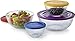 Pyrex 4-piece 100 Years Glass Mixing Bowl Set (Limited Edition) - Assorted Colors Lids