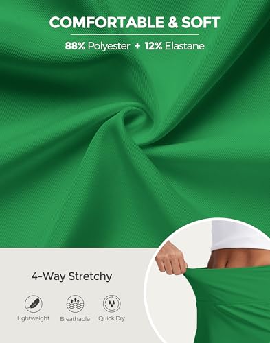 Image of M MOTEEPI 14 inch Scalloped Hem Skorts for Women with Pockets High Waisted Tennis Golf Athletic Skirt with Shorts 2026