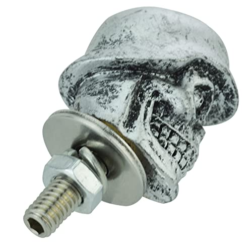 Arenbel Soldier Skull License Plate Frame Bolts Car Tag Screws Fasteners Cap Kit Fit Vehicles Motorcycle Trucks Suv, 4Pcs Silver #TOP3