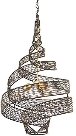 Varaluz Flow 3-Lt Twist Pendant - Matte Black/French Gold