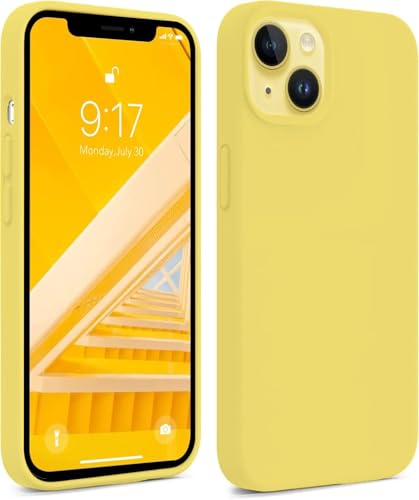 Image of DIZORO Basic Case for iPhone 13 with Protective Shockproof Candy Back Cover (Silicone | Yellow)
