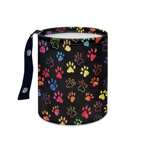 Image of Colorful Mushrooms Car Garbage Can - Small Trash Can with Leak Proof Inside Liner and Hanging Strap - Portable Car Organizer Essentials