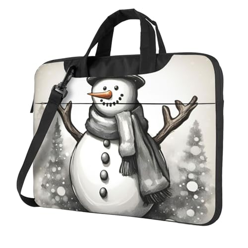 Sacoche ordinateur bonhomme de neige Noël housse pc portable mixte