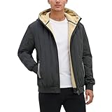Duohropke Chaqueta de esquí para hombre, chaqueta de invierno, chaqueta de snowboard, chaqueta de forro polar, chaqueta de entretiempo, impermeable, chaqueta funcional para exteriores, chaqueta de