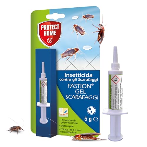 Protect Home Fastion Gel Scarafaggi, Insetticida gel pronto all’uso, Veleno scarafaggi, Efficace Elimina l’intera colonia in breve tempo, Azione per ingestione. Ambienti interni. 5g