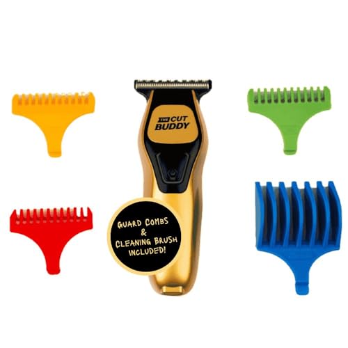the cut buddy mini buddy trimmer da uomo - tagliacapelli tascabile senza fili con lama a t zero, motore 7000 giri/min, batteria 90 min, ricaricabile usb-c, bordatore da viaggio, linea sottile e