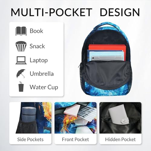 Kids Backpack - Soccer Backpacks for Boys Girls - Sports Bookbag for Youth - Durable School Bag for Elementary(17 Inch)3