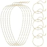 10 collares de clip de oro de 18 pulgadas, cadenas chapadas en oro de 18 quilates para hacer joyas, 5 cadenas de collar con abalorios, 5 cadenas de pulsera de acero inoxidable, cadenas de collar de