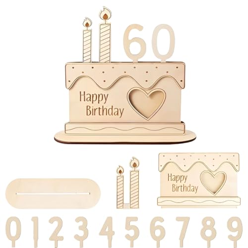 Porte-Monnaie pour Cartes d'Anniversaire en Bois, 12x18CM Cadeaux en Argent en Bois, Carte de Joyeux Anniversaire pour Hommes et Femmes, Billets d'anniversaire en Bois à Gribouiller