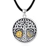 Tree of Life Necklace Sun Moon Necklace 925 Sterling Silver Viking Celtic Tree of Life Necklace Viking Jewelry Gift for Men Women