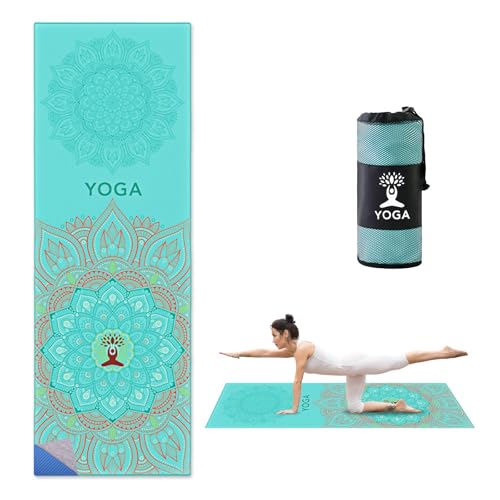 SUNOYA Toalla de yoga antideslizante, antideslizante, 185 x 63 cm, toalla de yoga para pilates, gimnasio caliente