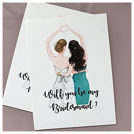 Gratulationskort 7 stycken mycket personliga textinbjudningar Bästa vän Kommer du att bli min brudtärna Girls of Honor Party Bjud in kort för bröllop A