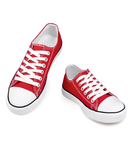 Canvas Shoes for Women Casual Low Top Sneakers, Womens Fashion Classic Lace Up Walking Shoes for Everyday Wear