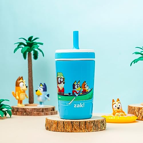 Image of Zak Designs Bluey Kelso Toddler Cups For Travel or At Home, 12oz Vacuum Insulated Stainless Steel Sippy Cup With Leak-Proof Design is Perfect For Kids (Bluey, Bingo, Grandad Mort)
