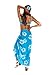 1 World Sarongs Womens Hibiscus Flower Cover-Up Sarong Turquoise/White