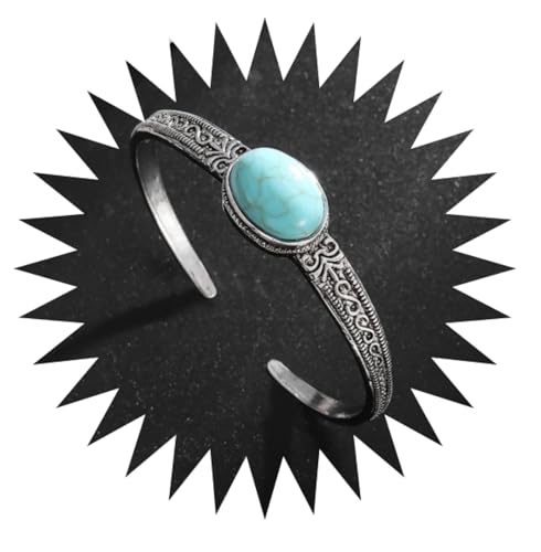Bijoux homme bracelet ajustable jonc vintage mode rétro avec pierre