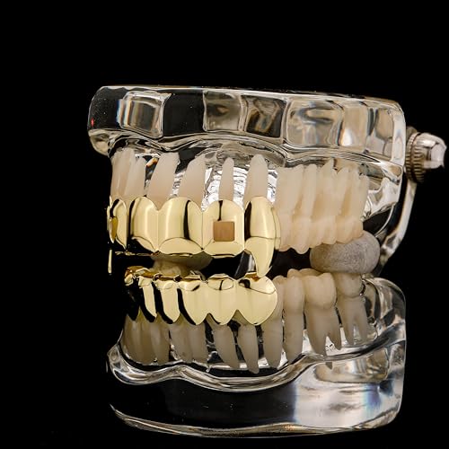 Grills para dientes, grillz dorados 18k para mujer y hombre miniatura 4