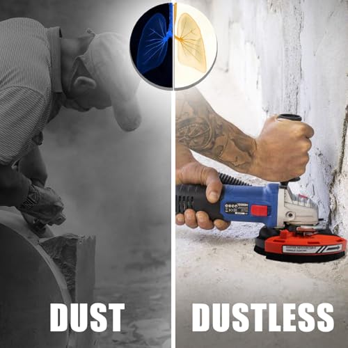 HERZO Universal Absaughaube mit Bürsten Schleiftopf 115mm und 125mm für Winkelschleifer für Schleifarbeiten mit Absaugung