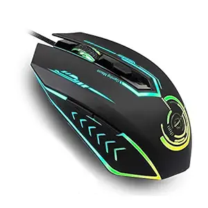 uhuru Gaming Mouse RGB Wired for Laptop - UHURU USB Optical Mouse with High Precision Sensor, 5 Adjustable 4800 DPI, 6 Programmable Buttons, Ergonomic and Braided Cable for PC, Computer (WM-02L)