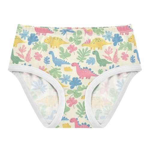 Joisal Toddler Girls Underwear 2t Cotton Little Girl Panties Durable Briefs Underpants Cute Cartoon Dinosaurs Colorful