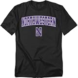 Northwestern University Arch Logo Secondary Adult T Shirt, Black, XL