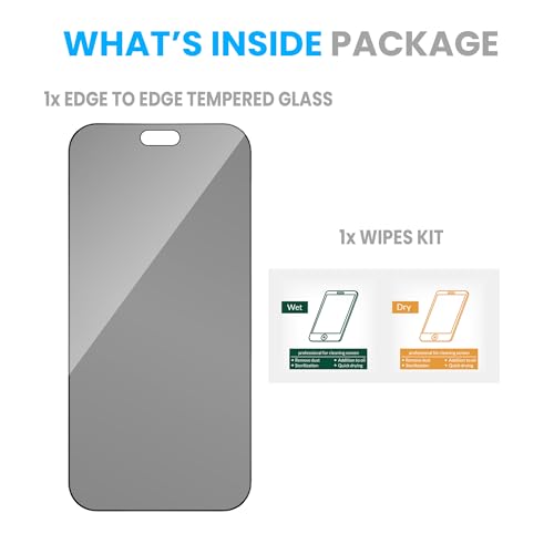 Image of FIRST MART Privacy Tempered Glass for iPhone 17 Pro | Anti-Spy Screen Protector, Edge-to-Edge 9H Scratch Protection, Case-Friendly, Bubble-Free | Pack of 1