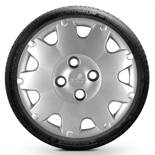 Kit 4 Calotas Celta Prisma 06 A 12 Aro 13 Prata Cubo Baixo Grid