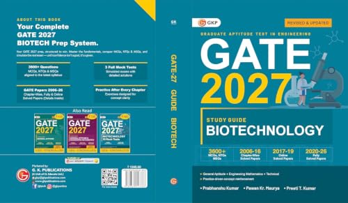 Image of GATE 2027 Biotechnology | Complete Guide with 3600+ Questions (MCQs, NTQs & MSQs) | Syllabus Aligned | 3 Full-Length Mock Tests