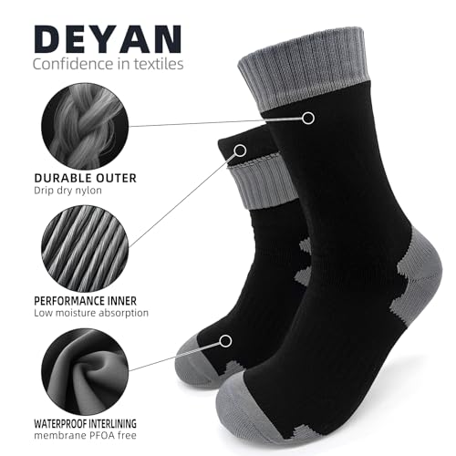 DEYAN Waterproof Socks for Men & Women, Essential for Hiking, Running, Wading, Trekking, Cycling in Cold Wet Weather2