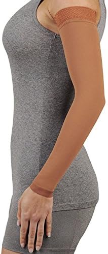 Juzo Soft 2002, Compression Armsleeve with Silicone Top Band, 30-40 mmHg , Long, 4 (IV), Cinnamon
