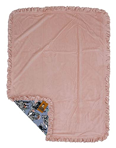 Image of Dear Baby Gear - Reversible Baby Blankets - Soft Nursery Blanket for Newborn - Toddler Blankey - Throw Blanket for Boys & Girls - Infant Blankets - 40x30 (Horse on Lavender Floral Print)