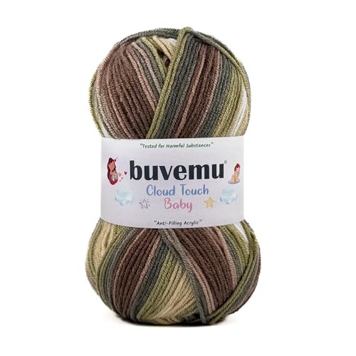 Image of Cloud Touch Baby - DK Weight Soft Anti-Pilling Yarn for Baby Clothes, Blankets & Amigurumi Crochet & Knitting, 90% Acrylic 10% Viscose derived from Bamboo, 3.53 Oz / 262 Yards (No.1, 1 Pack)