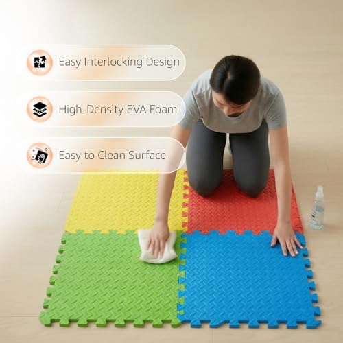 Image of Amazon Basics Interlocking Puzzle Exercise Mat | EVA Foam |Suitable for Floor Protection