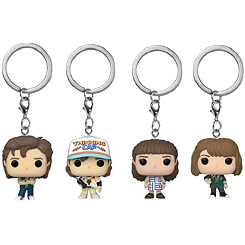 Nupaque Strangers Things Keychain,Stranger Teenager Keyring Role Figure Keychain Strangers Thing Season 4 Merchandise Gifts Cartoon Bag Pendant Figurines Key Chain Toys For Kids And Adults Cover